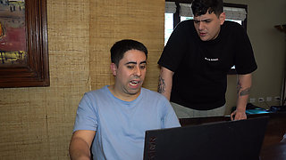 My friend drilled my wife's pussy while I was working... next to them!