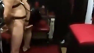 Dominant MILF Strap-on Pounds Masked Slave's Tight Ass