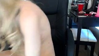 MILF blonde live toys webcam show in shower