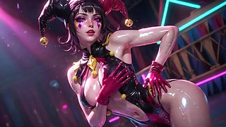 Clown Girl Covered in Thick Cum - Ahegao & Tit Play Compilation