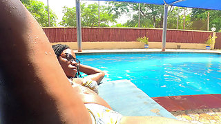 The Taboo Dip, Interracial Couple Nearly Get Caught Having a Moment at the Pool