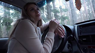 Gorgeous Hot Blonde Real Sex Into Car In Forest