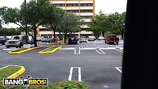 Jessica Jones gets picked up and banged in a parking lot by two horny studs
