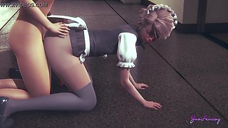 Yaoi Femboy - Erik costume play maid no condom