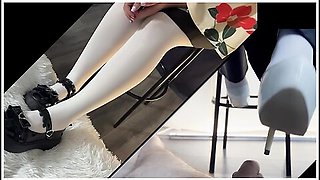 Footjob In Shoes And From A Pretty Maid