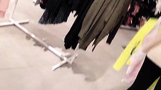 Blonde Teen's Public Undressing in a Store - Amateur Solo We