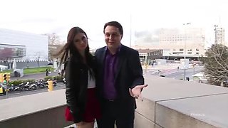 Young Teen Rebecca Volpetti Sucks Cock in Public for Andrea Dipre - Outdoor Blowjob & Creampie