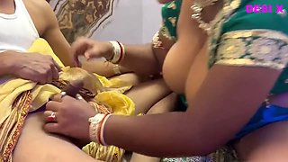 Suhag rat--- Frist night after marriage -- newly bride eating cum like a bitch
