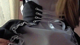 Doggystyle Fucking Cute Costume Girl and Cum Facial - POV