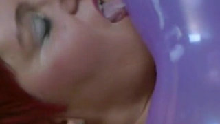 Handjob with Ejaculation Onto a Balloon, Which I Dutifully Lick Clean and of Course Swallow the Sperm Politely.