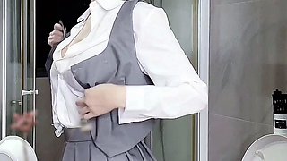 Blonde amateur gives webcam show with toys