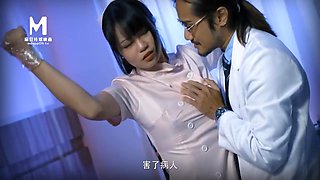 Md0180 - Creepy Doctor Convinces Two Young Asian Medicals Intern To Fuck To Get Ahead - Threesome Sex