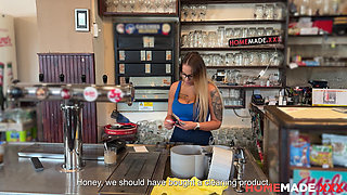 Flirtatious Buxom Barmaid Jennifer Mendez Fucked by Client at Her Workplace