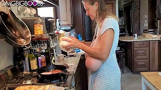 Hairy nudist with big tits voyeur