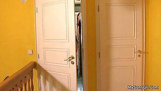 Horny old granpa licks and fucks her young pussy