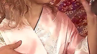 Skinny Asian teen filmed in threesome with step dad