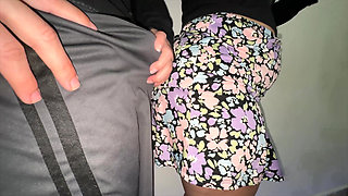 She Grabs the Penis of a Stranger with a Huge Erection.