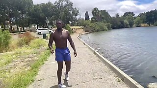 Ebony Couples Morning Jog Ends in Wild Car Fuck