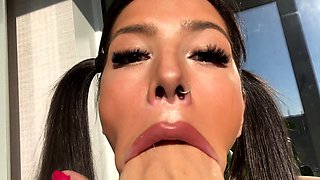 Big boobs milf masturbates with her dildo