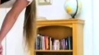 Close up teen foot worship