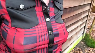 Busty German Babe Gets Her Huge Tits Slapped Red in Public BDSM Punishment