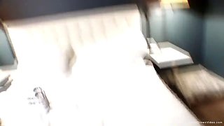 Sexy blonde gives an amazing deepthroat blowjob