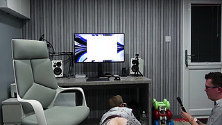 Office Slut Persuades Boss to Watch Her Wank