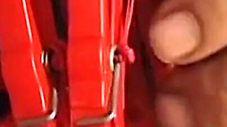 Mature Leather MILF Endures Clamps and Rope Torment