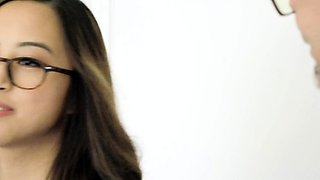 Small tit brunette in lingerie Alyssia