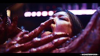 Stranger Things Parody - Cute Asian Girl Finger Fucked by Nightmare Monster