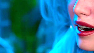 White Hair Girl Want Relax Her Hot Body