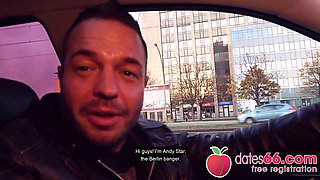 Outdoor BANG! Kessie Shy behind Berlin billboard! (ENGLISH)