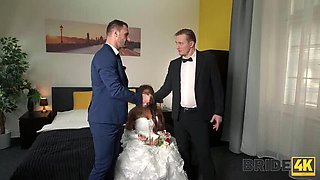 Hot Brunette Bride in Wedding Dress Fucked Hard by Black Stud - Cuckold Interracial Sex 1080p