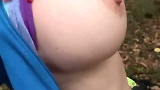 Outdoor Hairy Pussy Flashing Fingering