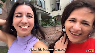 Two Cum-covered Beauties Love to Walk in Public - Cumwalk Katty West