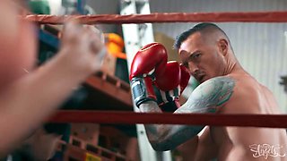 Seductive Rana Katana Pounds Derek Kages Fallen Hunk Bareback After Steamy Gym Encounter
