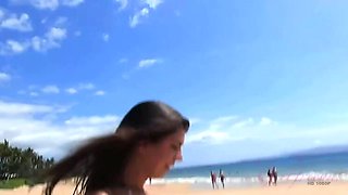 Olivia Lua Exposes Breasts at Clothes-Optional Beach