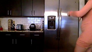 Tattood shemale tranny plays with ass during masturbation