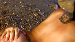 Stunning tattooed babe gets fucked outdoors