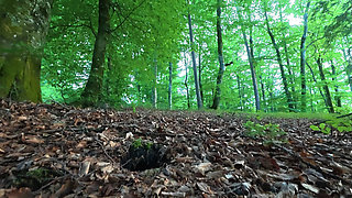 A Voyeur Watches Me Pee in the Woods, and I Reward Him with a Handjob, and He Cums on My Hairy Pussy
