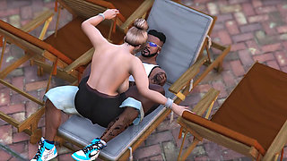 GTA 5 Franklin and Amanda - Caught Staring from the Balcony (Part 1)