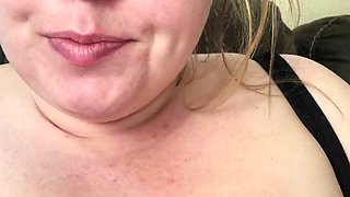 Cute blonde with big boobs solo