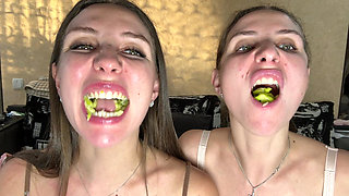 Raw Chew Bite Swallow Tease POV