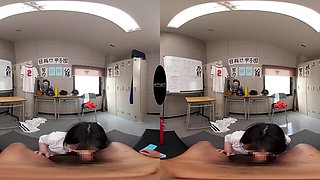 Charming Japanese teen heartbreaker VR sex scene