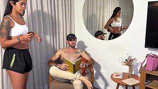 Well-endowed guy cheats on his wife with a lustful maid