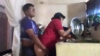 Fucking the Maid in the Kitchen When My Wife Is in the Living Room