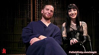 Tattooed mistress torments balls