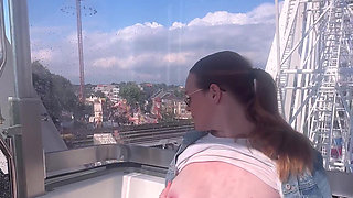 At the Carnival Flashing My Tits