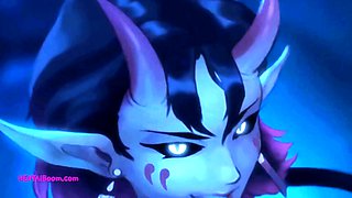 Passionate Anime Couple Night Sex Session