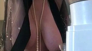 Big Boobed Blonde Masturbates With A Dildo In The Bathroom